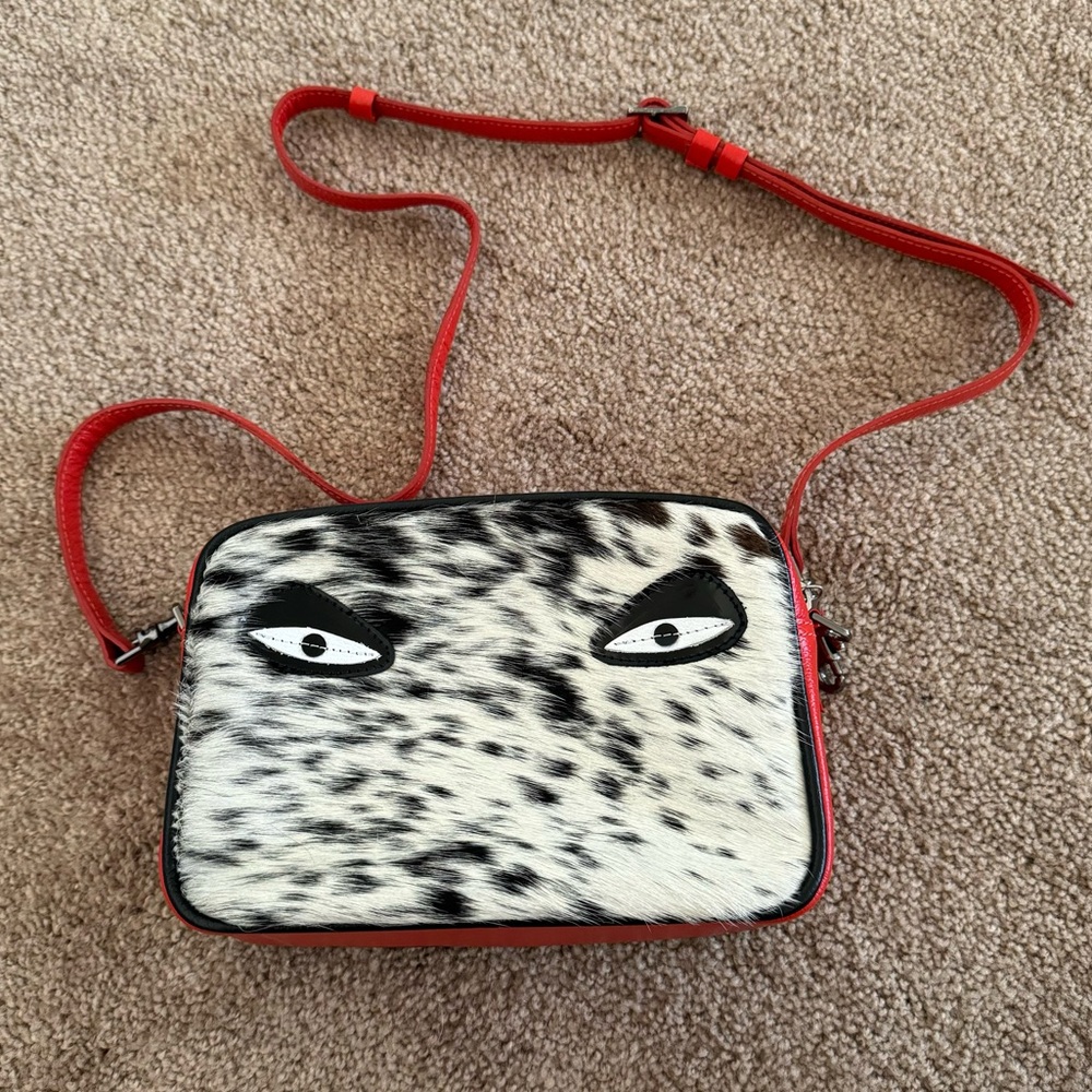Min & Mon Red Cow Print Purse